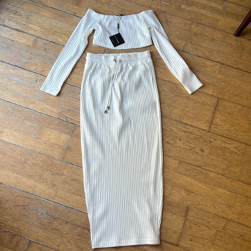 White top and skirt set